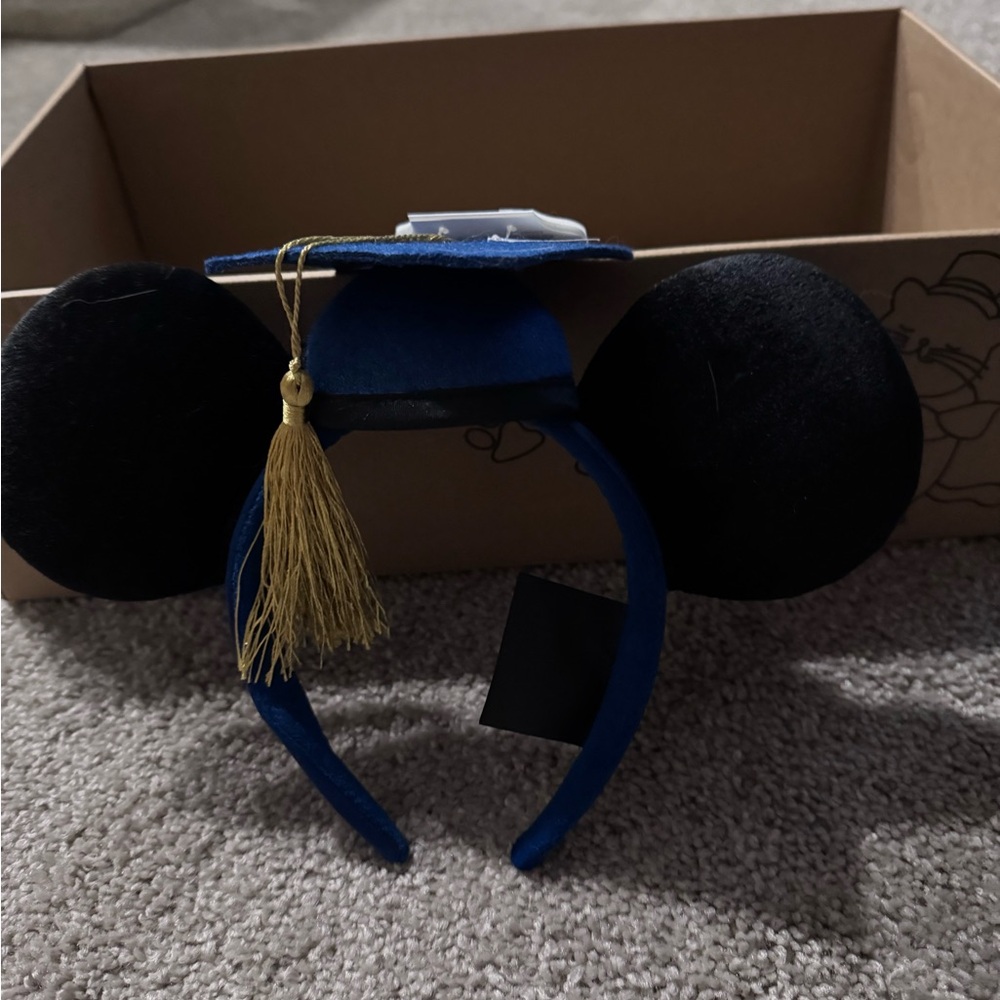 Disney Blue and Black Mickey Ears Graduation Headband
